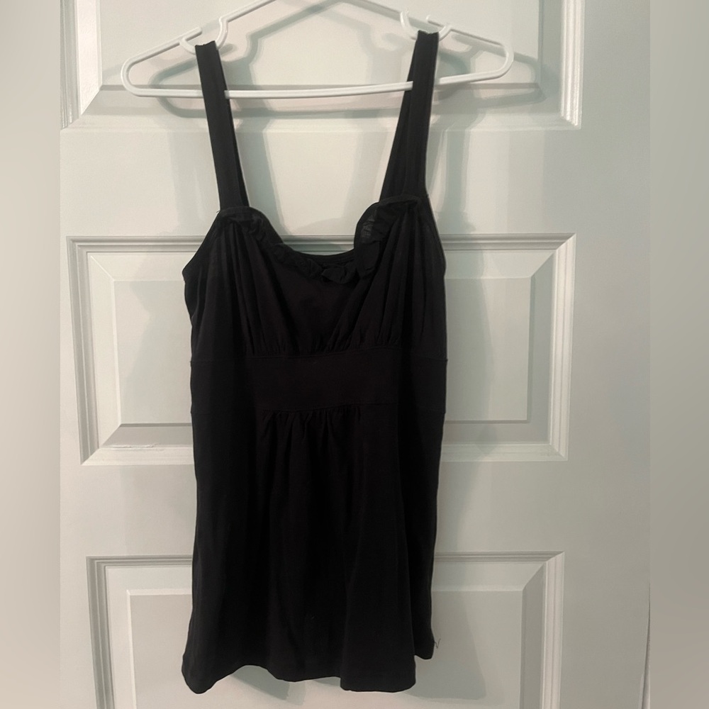 Xiomi black baby doll ruffle tank top size small